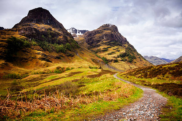 Gearr Aonach (Gaelic for Short Ridge) and Aonach Dubh (Gaelic for Black Ridge), two of the Three Sisters overlooking the Pass of Glencoe.