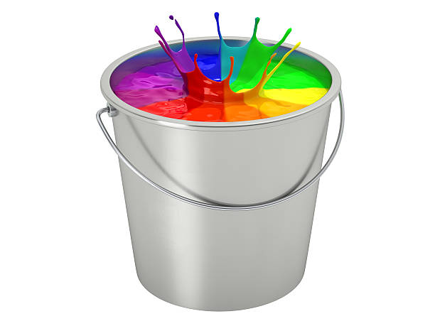 istock Paint Bucket - color wheel - isolated on white 492962358