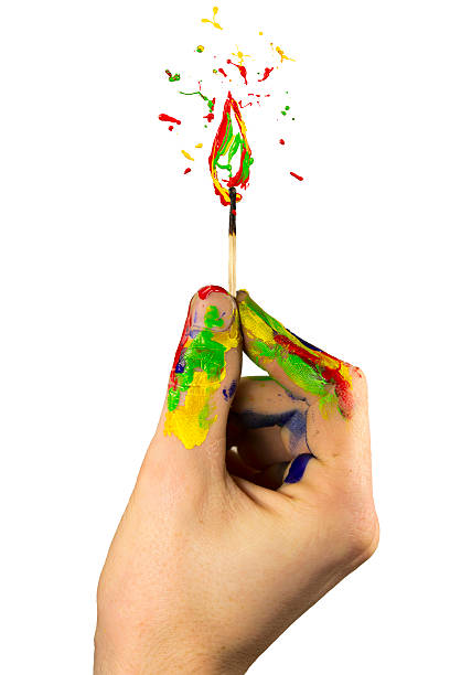 istock Hand holding a paint burning safety match 492962391