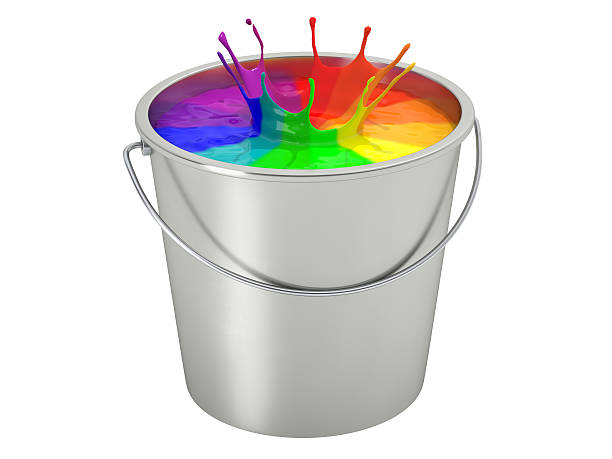 istock Paint Bucket - color wheel - isolated on white 492962402