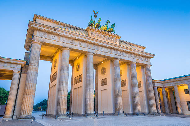 istock Brandenburg Gate in twilight at dawn, Berlin, Germany 492962936