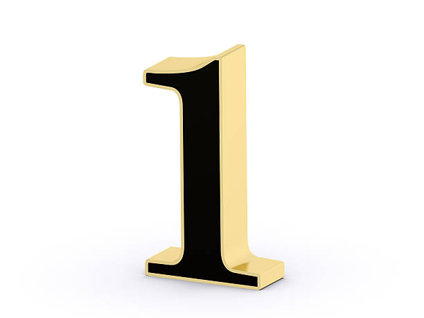 istock Number 1 in 3D golden-black letter 492962984