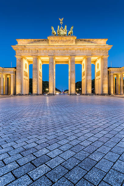 istock Brandenburg Gate in twilight at dawn, Berlin, Germany 492963672