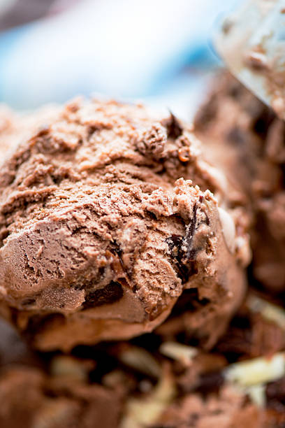 istock Chocolate Ice Cream Scoop with Chocolate Pieces 492964110