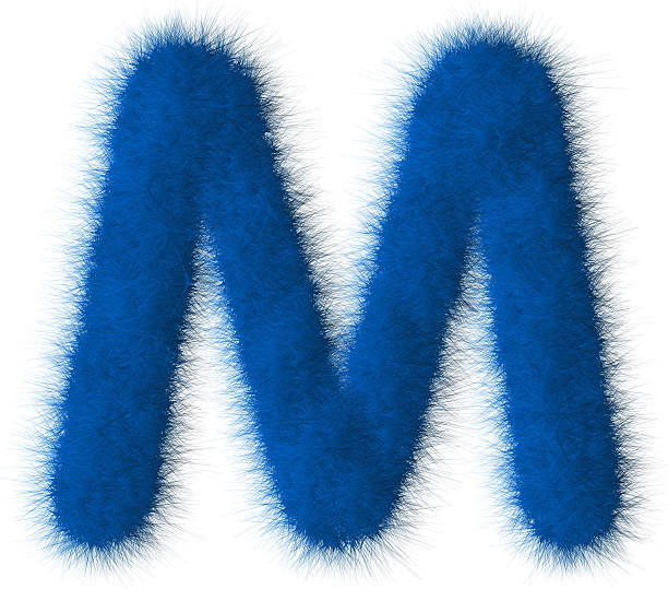 istock Blue shag M letter isolated on white background 492964455