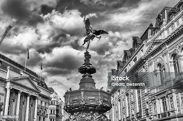 Eros Statue At Piccadilly Circus London Stock Photo - Download Image Now - Piccadilly Circus, 2015, Angel