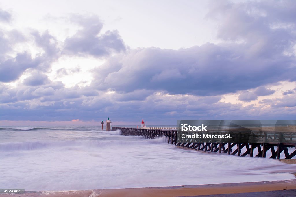 Rough sea Rough sea in the south of France. Breaking Stock Photo