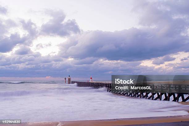 Rough Sea Stock Photo - Download Image Now - Breaking, Large, Lighthouse
