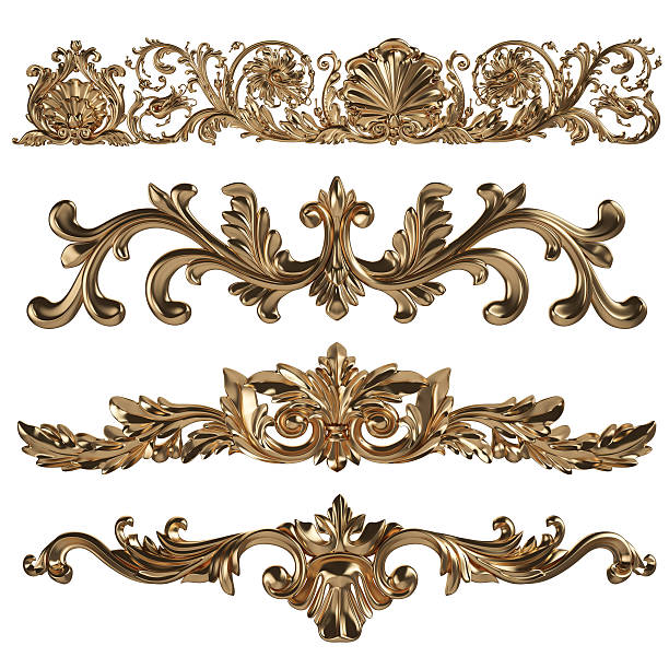istock 3d set of an ancient gold ornament 492965286