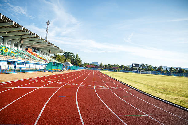 istock Running track  in the morning. 492965365