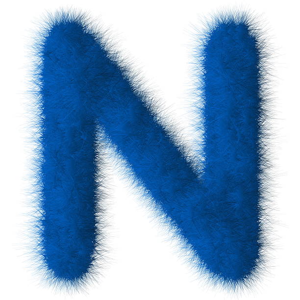istock Blue shag N letter isolated on white background 492965457