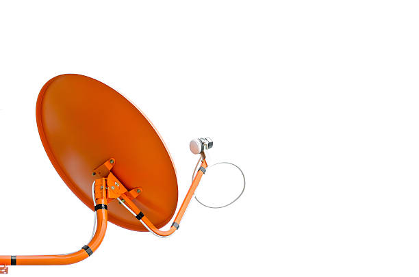 arancio antenna parabolica - epg foto e immagini stock