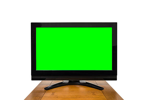 istock Modern Television Isolated on White with Chroma Key Green Screen 492966418