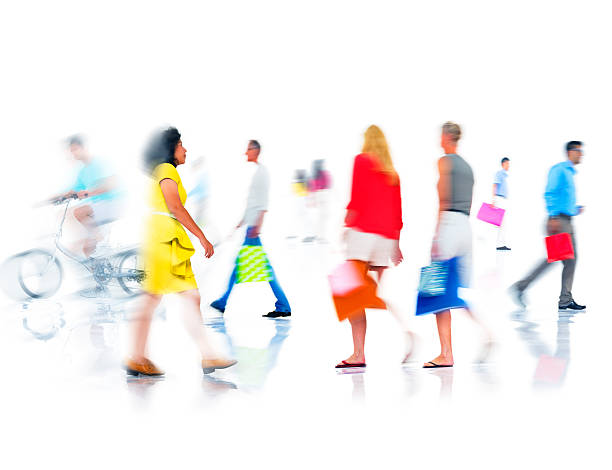 istock Group of  Diverse Busy People Shopping 492966771