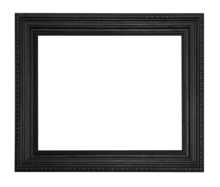 Wooden frame old  isolated on white background.