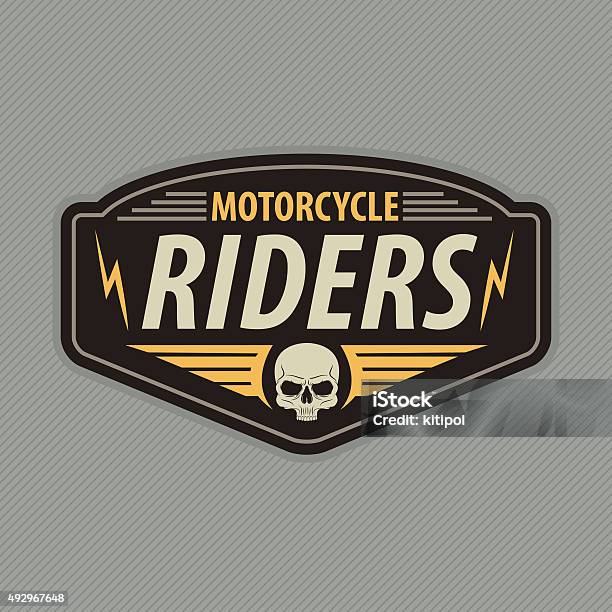 Motor Rider Emblem Motor Racing Emblem Sticker Arms Vector Illustration Stock Illustration ...