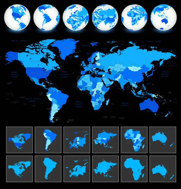 Vector illustration of World Map Geography