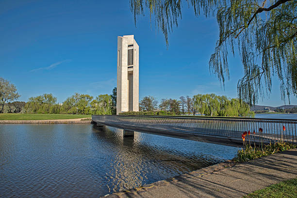 istock Canberra, The Carillon, Bell tower, lake, foot bridge 492967992