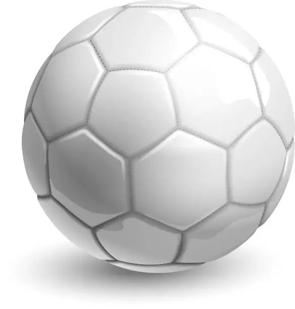 Vector illustration of White soccer ball