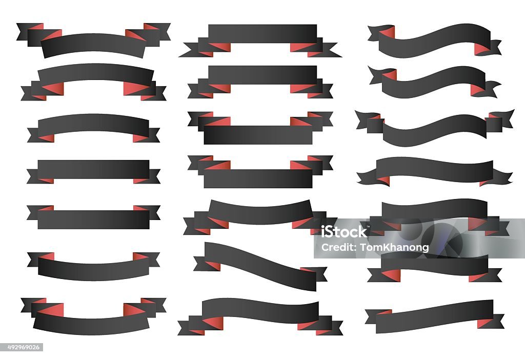 Titel Red Ribbon Black And Red Ribbons Template Stock Illustration - Download Image Now ...