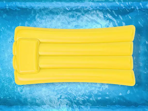 inflatable raft on pool top view
