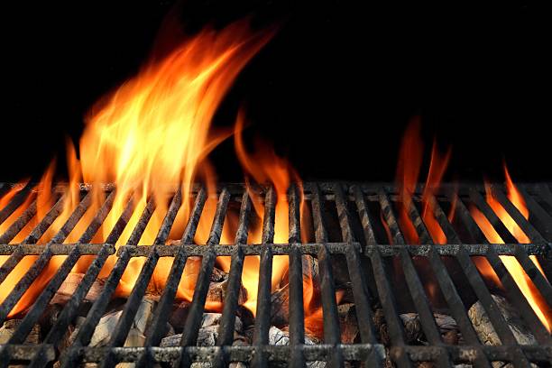 istock Hot Barbecue Charcoal Grill With Bright Flames 492970658
