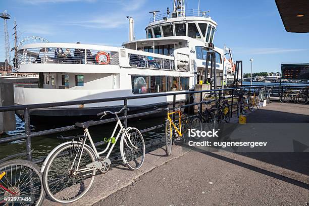 Passenger Ship Suomenlinna With Tourists Stock Photo - Download Image Now - Bicycle, Ferry, 2015