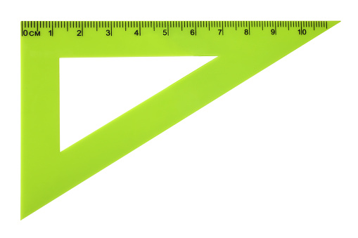 Triangle ruler isolated on white background