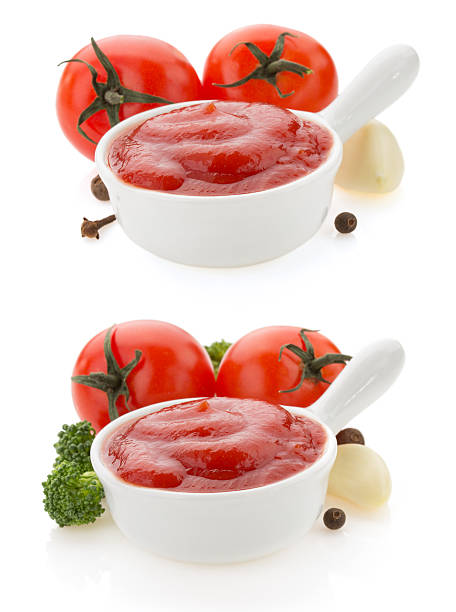 istock tomato sauce in bowl on white 492982018