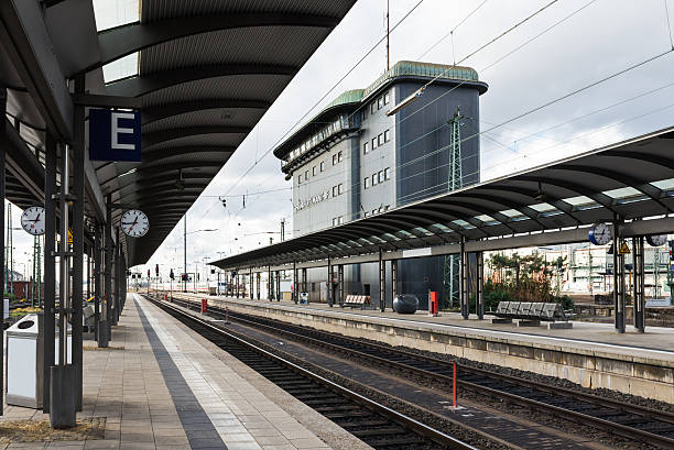 istock The empty platform with control tower of Frankfurt Main station 492982186