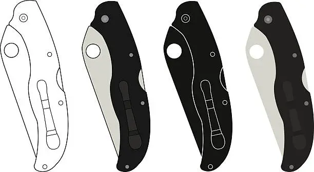 Vector illustration of Closed pocket knifes icons