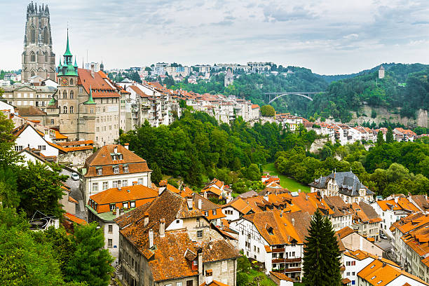 istock Aerial View over Fribourg 492983030
