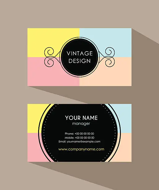 Vector illustration of Set of horizontal elegant abstract business cards.