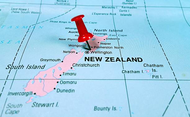 istock Pushpin marking on New Zealand map 492985532