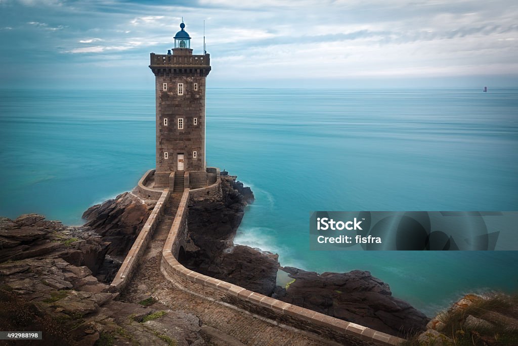 Lighthouse at Atlantic coast, Brittany, France Brest - Brittany Stock Photo