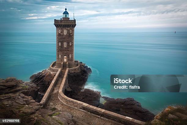 Lighthouse At Atlantic Coast Brittany France Stock Photo - Download Image Now - Brest - Brittany, France, Brittany - France