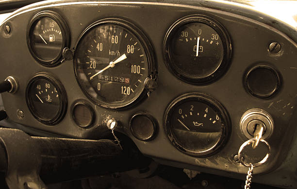 istock Dashboard in an old truck 492990540