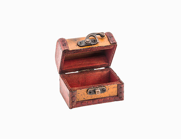 istock single open wooden chest on white background 492992536