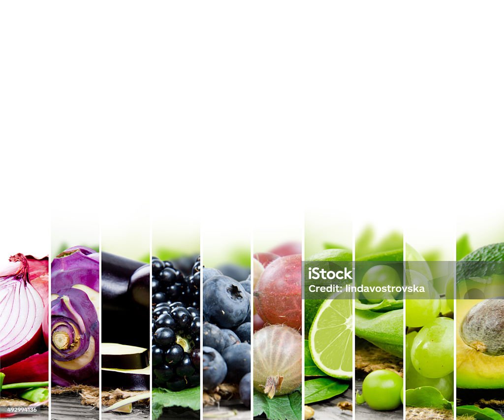 Green Mix Photo of fruit and vegetable mix with green and blue colors and white space Green Color Stock Photo