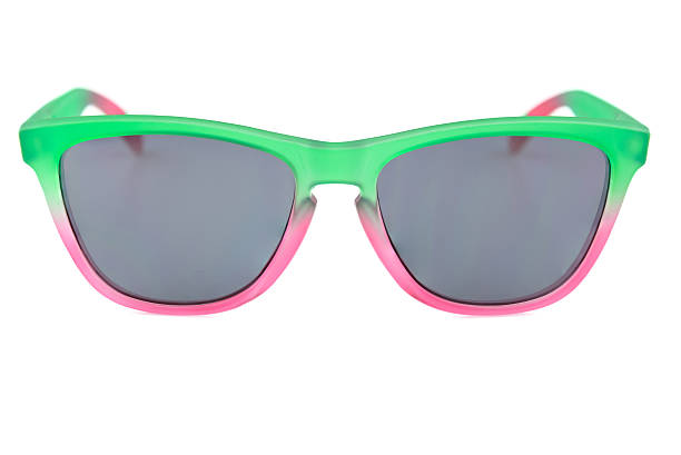 istock colorful sunglassess, translucent green and red, isolate background 492994562