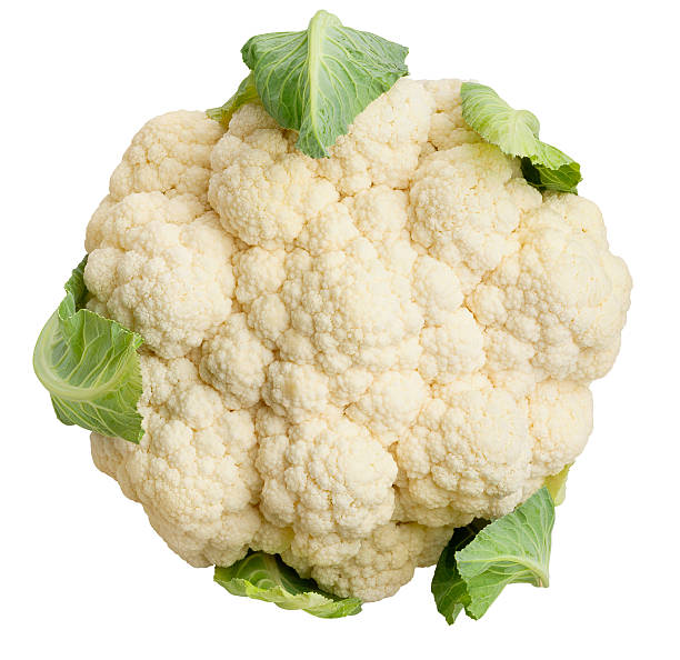 coliflor - cauliflower vegetable white isolated fotografías e imágenes de stock