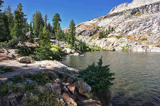 istock Stony coast of mountain lake 492994762