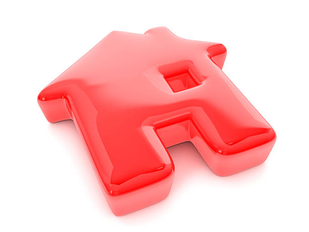 Red balloon house symbol on a white background.