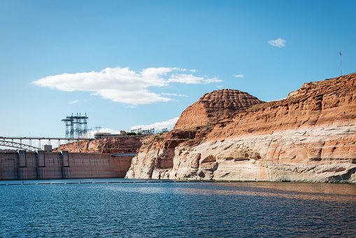 Lake Powell is a reservoir on the Colorado River, straddling the border between Utah and Arizona.
