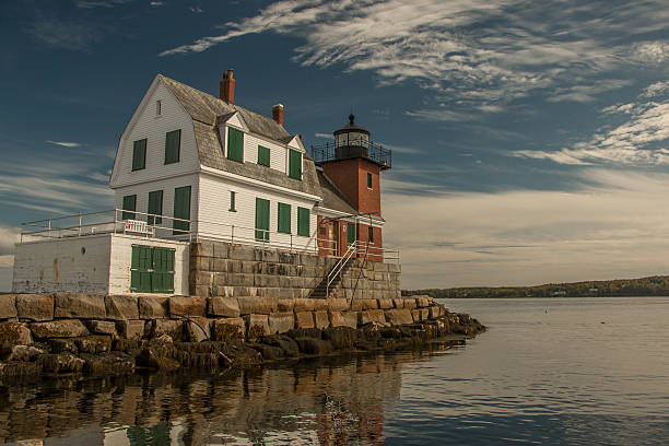 Rockland Lighthouse, Maine stock photo