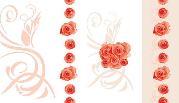 装飾的な要素に花開くバラのデザインのイベント ベクターアートイラスト