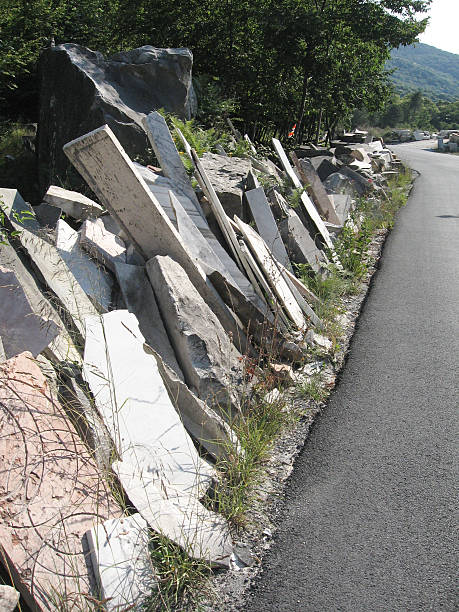 istock Marble slabs along the road 493031220