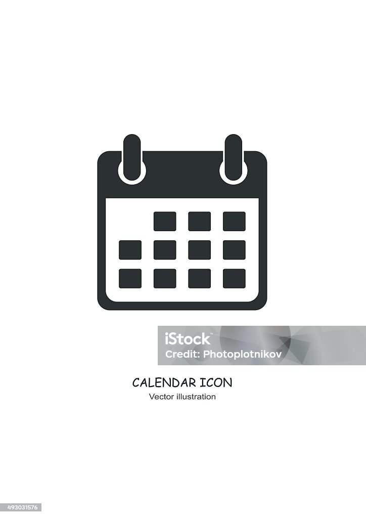 Icône du calendrier dans un design de style. Vecteur - clipart vectoriel de Icône libre de droits