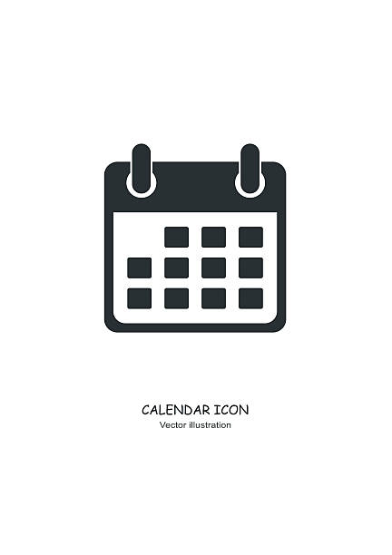 calendar icon in flat design style. vector - calendar stock illustrations