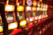 Blured slot machines in Casino
